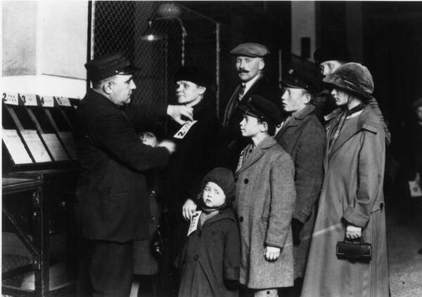 Child Art Print featuring the photograph On Ellis Island by Lewis W. Hine