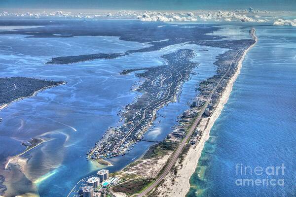 Gulf Shores Art Print featuring the photograph Ono Island-5112-tm by Gulf Coast Aerials -