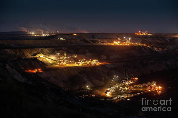 Construction Machinery Art Print featuring the photograph Open Cast Mining by Schroptschop