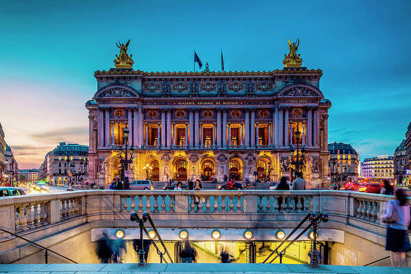 Estock Art Print featuring the digital art Opera Garnier & Metro In Paris by Alessandro Saffo