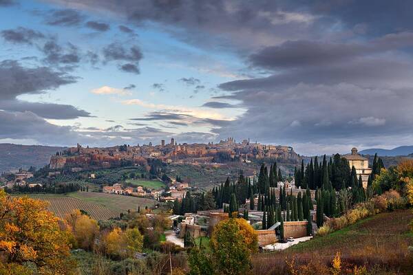 Landscape Art Print featuring the photograph Orvieto, Umbria, Italy Medieval Skyline by Sean Pavone