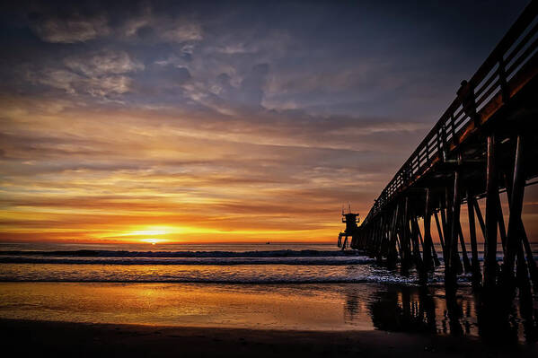 Beach Art Print featuring the photograph Pacific Sunset 1 by Bill Chizek