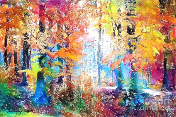 Colourful Art Print featuring the painting Painted Forest by Chris Armytage