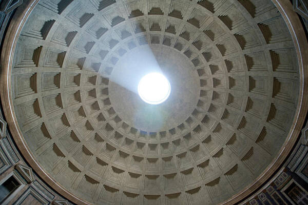 Ceiling Art Print featuring the photograph Pantheon Cupola by Angelika Stern