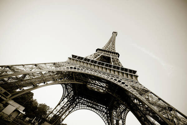 Scenics Art Print featuring the photograph Paris - Eiffel Tower In Sepia by Anouchka