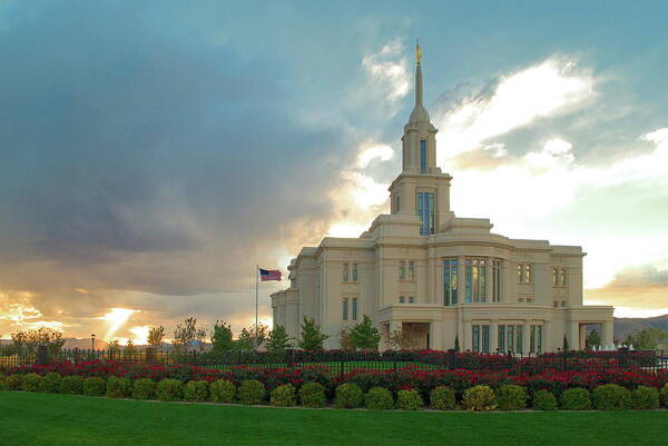 Temple Art Print featuring the photograph Payson Utah Temple by Nathan Abbott
