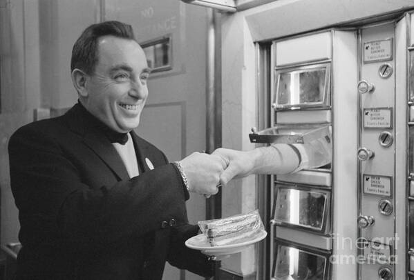 Cheese Art Print featuring the photograph Pierre Charlot At An Automat by Bettmann