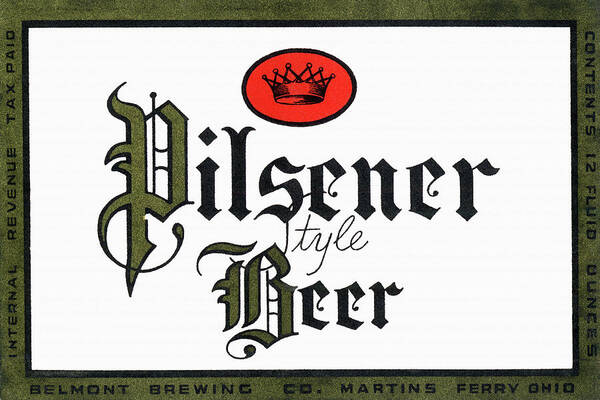 Pilsener Style Beer Art Print featuring the painting Pilsener Style Beer by Unknown