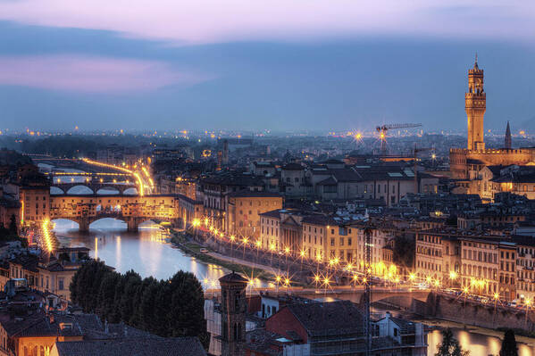 Tranquility Art Print featuring the photograph Ponte Vecchio & River Arno, Florence by Artie Photography (artie Ng)