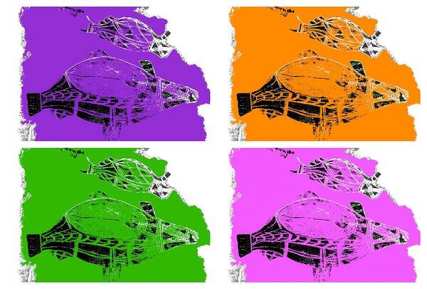 Pop Art Art Print featuring the photograph Pop Art Rock Art Montage - Fish by Lexa Harpell