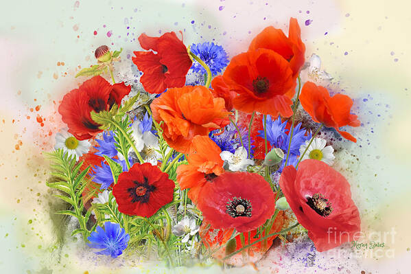 Poppies Art Print featuring the digital art Poppies by Morag Bates