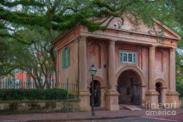 Porters Lodge Art Print featuring the painting Porters Lodge - College of Charleston by Dale Powell