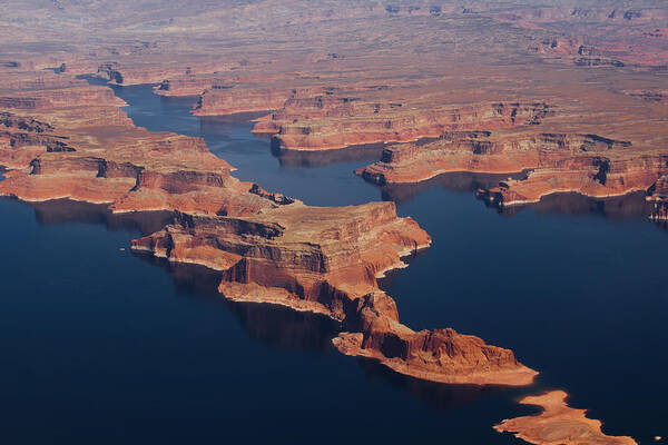 Tranquility Art Print featuring the photograph Portion Of Lake Powell From The Air by Raquel Lonas