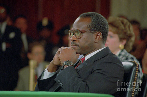 People Art Print featuring the photograph Portrait Of Clarence Thomas by Bettmann