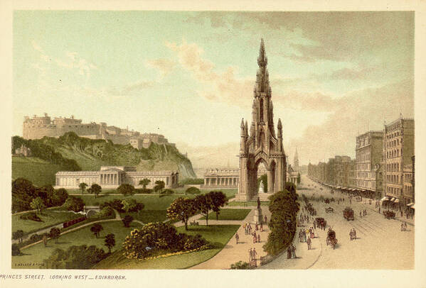 Scotland Art Print featuring the photograph Princes Street In Edinburgh by Kean Collection