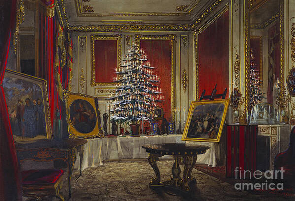 1850-1859 Art Print featuring the drawing Queen Victorias Christmas Tree, 1850 by Heritage Images