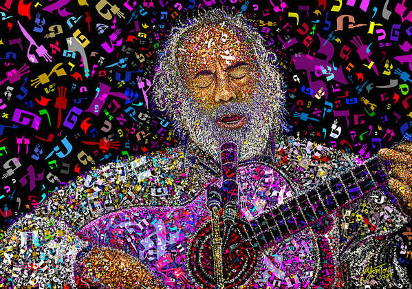 Music Art Print featuring the painting Rabbi Shlomo Carlebach by Yom Tov Blumenthal