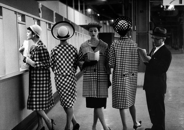 Sports Track Art Print featuring the photograph Racetrack Fashions by Nina Leen
