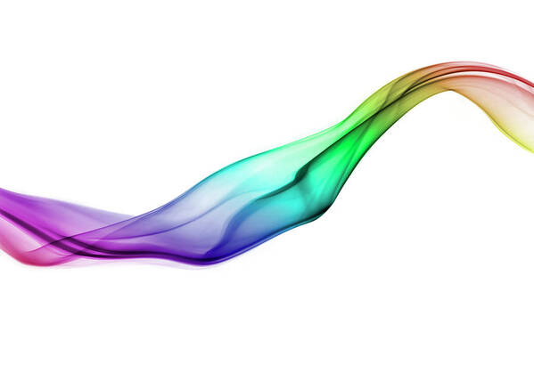 Curve Art Print featuring the photograph Rainbow Coloured Curve Of Smoke by Anthony Bradshaw