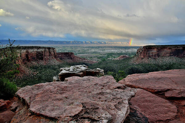 Colorado National Monument Art Print featuring the photograph Rainbow over Book Cliffs from Grand View Point by Ray Mathis