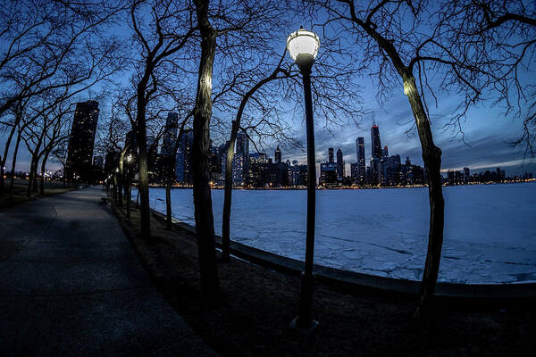 Chicago Skyline Art Print featuring the photograph really wide view of Chicago's lakefront by Sven Brogren