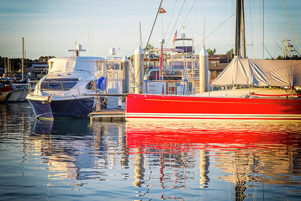 San Diego Art Print featuring the photograph Red White and Blue Harbor by Joseph S Giacalone