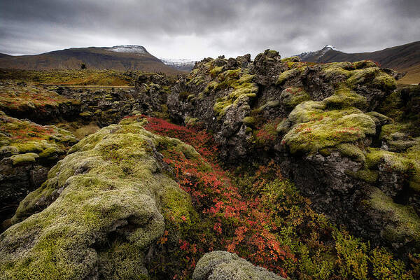 Landscape Art Print featuring the photograph Ridge Of Lava by orsteinn H. Ingibergsson