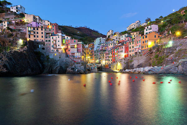 Tranquility Art Print featuring the photograph Riomaggiore After Sunset by Sebastian Wasek
