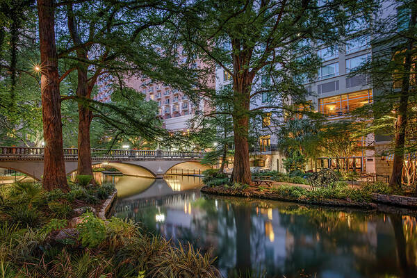 Riverwalk Art Print featuring the photograph Riverwalk Early Morning II by Steven Sparks