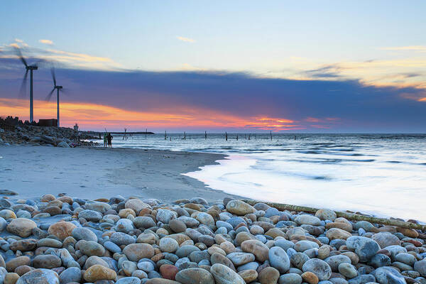 Scenics Art Print featuring the photograph Rocks And Wind Turbines by Samyaoo