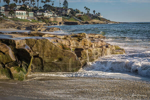 Beach Art Print featuring the photograph Rocky Falls by Aaron Burrows