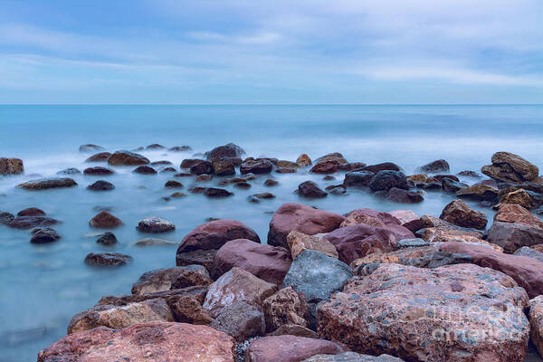 Beach Art Print featuring the photograph Rocks and sea #1 by Vicente Sargues