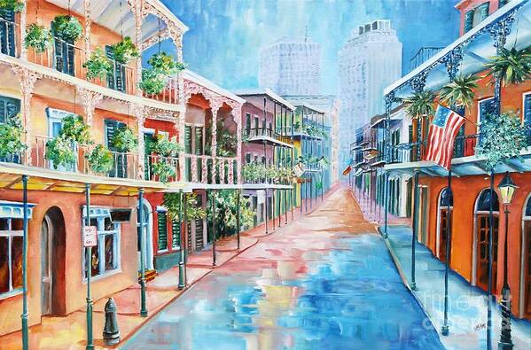 New Orleans Art Print featuring the painting Royal Street Blue by Diane Millsap