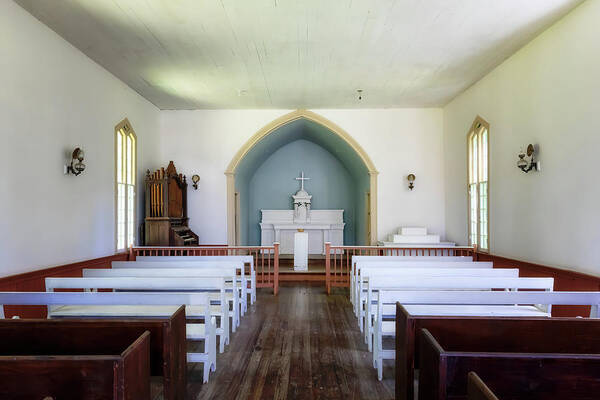 Church Art Print featuring the photograph Sacred Heart Catholic Chruch Interior by Susan Rissi Tregoning