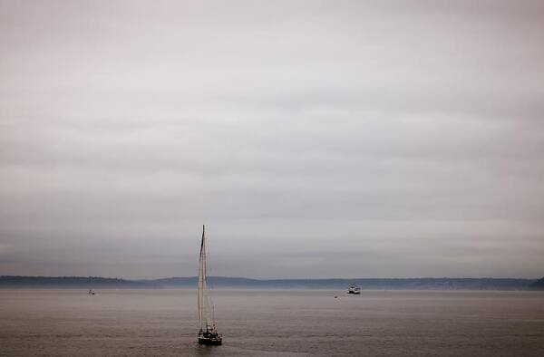 Sea Art Print featuring the photograph Sail in Cloudy Day by Anamar Pictures