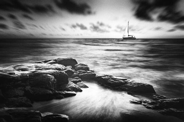 Boat Art Print featuring the photograph Sailing By by Gustav Davidsson