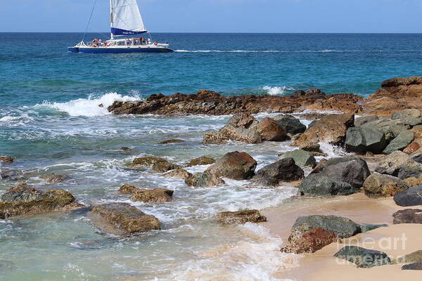 Sailing In St. Thomas Art Print featuring the photograph Sailing In St. Thomas by Barbra Telfer