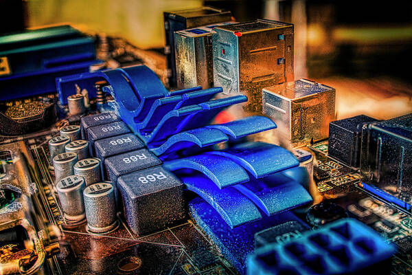 Electronics Art Print featuring the photograph Sandstorm on the Motherboard by Micah Offman