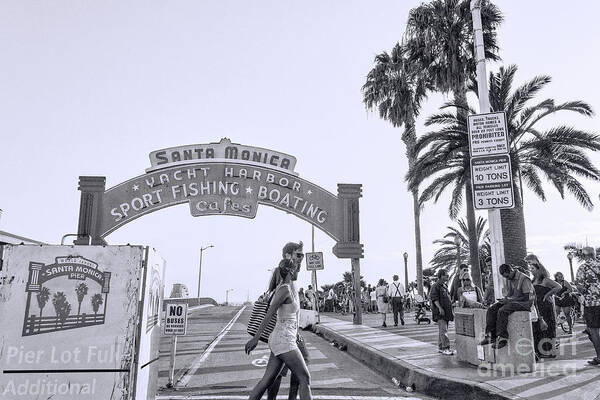 California Art Print featuring the photograph Santa Monica Pier by Lenore Locken