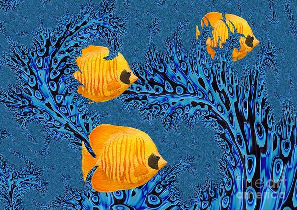 Underwater Art Print featuring the digital art Sargasso 2 by John Edwards