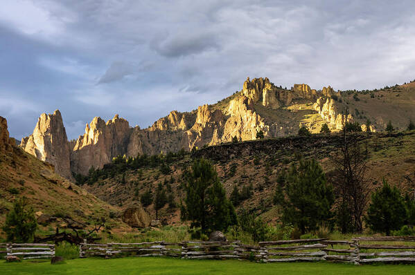 Cliffs Art Print featuring the photograph Scenic Fence by Steven Clark