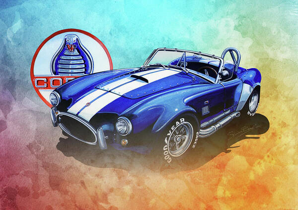 Classic Shelby Cobra 427 Art Print featuring the mixed media Shelby Cobra 427 by Simon Read