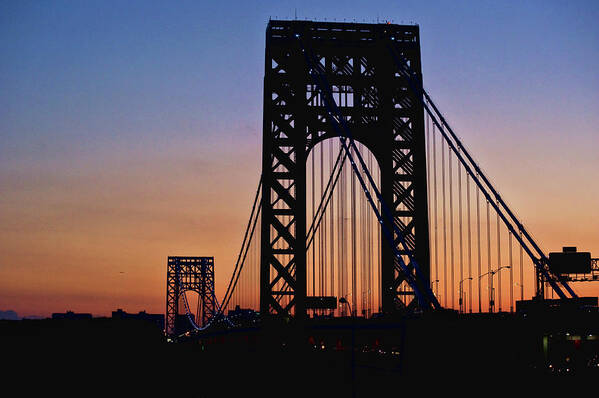 Arch Art Print featuring the photograph Silhouette Of George Washington Bridge by Ray Warren
