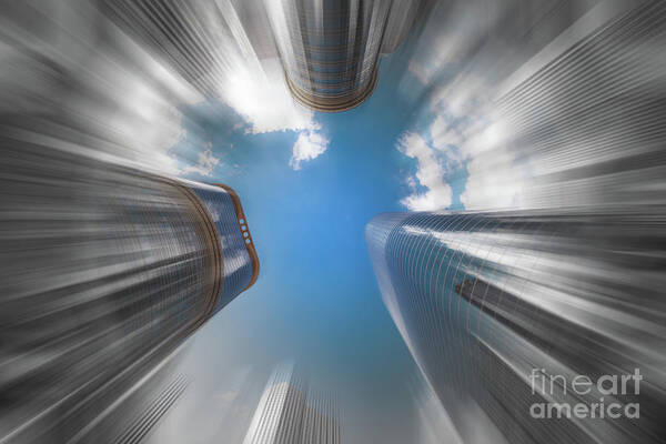 Houston Art Print featuring the photograph Skyscrapers in Motion II by Raul Rodriguez