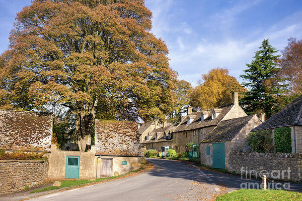 Snowshill Art Print featuring the photograph Snowshill Village in Autumn by Tim Gainey