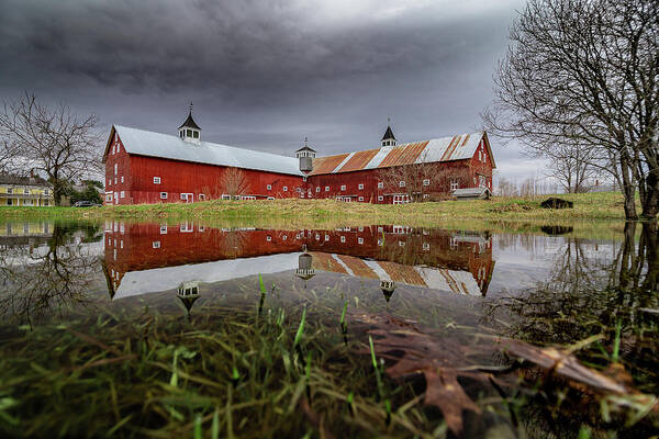 Barn Art Print featuring the photograph Spring Barn Reflection by Tim Kirchoff