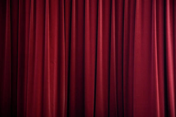 Textured Art Print featuring the photograph Stage Curtain Red Velvet by Mlenny