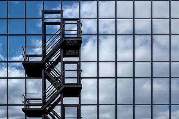 Sky Art Print featuring the photograph Stair Against Blue Sky by Theo Luycx