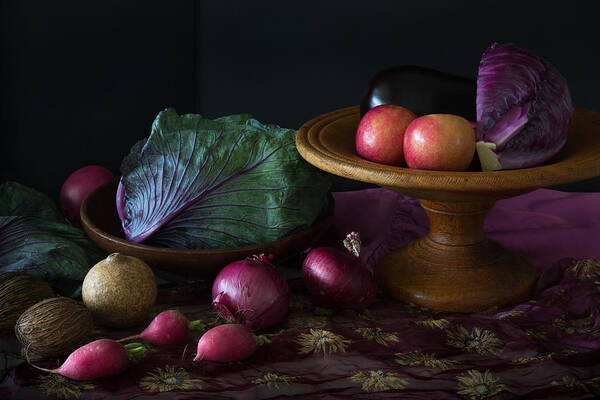 Still Life Art Print featuring the photograph Still Life In Purple by Jacqueline Hammer