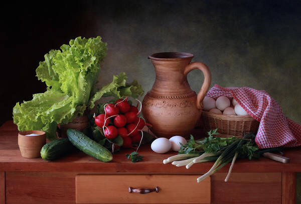 Still Art Print featuring the photograph Still Life With Vegetables by Tatyana Skorokhod (??????? ????????)